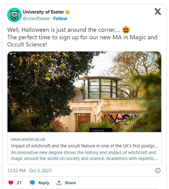 Exeter University Magic Course Requirements